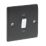 British General Nexus Metal 20A 1-Gang DP Control Switch Matt Black with LED with White Inserts