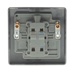 British General Nexus Metal 20A 1-Gang DP Control Switch Matt Black with LED with White Inserts