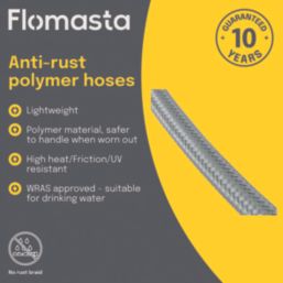 Flomasta Push-Fit Straight Flexible Hose 22mm x 3/4" x 300mm