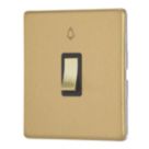 Contactum Lyric 10AX 1-Gang 1-Way Retractive Bell Switch Brushed Brass with Black Inserts