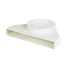 Manrose Round to Flat Channel Appliance Connector 90° Elbow White 240mm