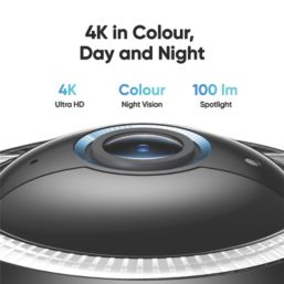 Eufy 4G LTE Cam S330 Rechargeable Battery-Operated White Wireless 4K Indoor & Outdoor Dome Security Camera