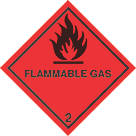 "Flammable Gas" Diamond 100mm x 100mm