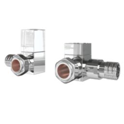 ETAL Swelt 15mm x 1/2" Chrome Corner Designer Manual Radiator Valve Head & Body  2 Pack