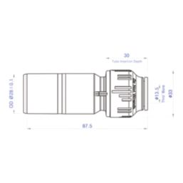 Flomasta  Polybutylene, PEX & Copper Push-Fit Reducing Coupler 25mm x 15mm