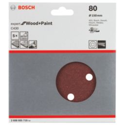 Bosch C430  80 Grit 6-Hole Punched Multi-Material Sanding Discs 150mm 5 Pack