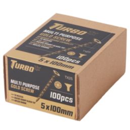 Turbo TX  TX Double-Countersunk Self-Drilling Multipurpose Screws 5mm x 100mm 100 Pack