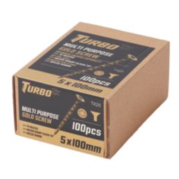 Turbo TX  TX Double-Countersunk  Multipurpose Screws 5mm x 100mm 100 Pack