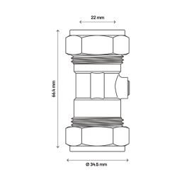 Flomasta Isolating Valves 22mm 2 Pack
