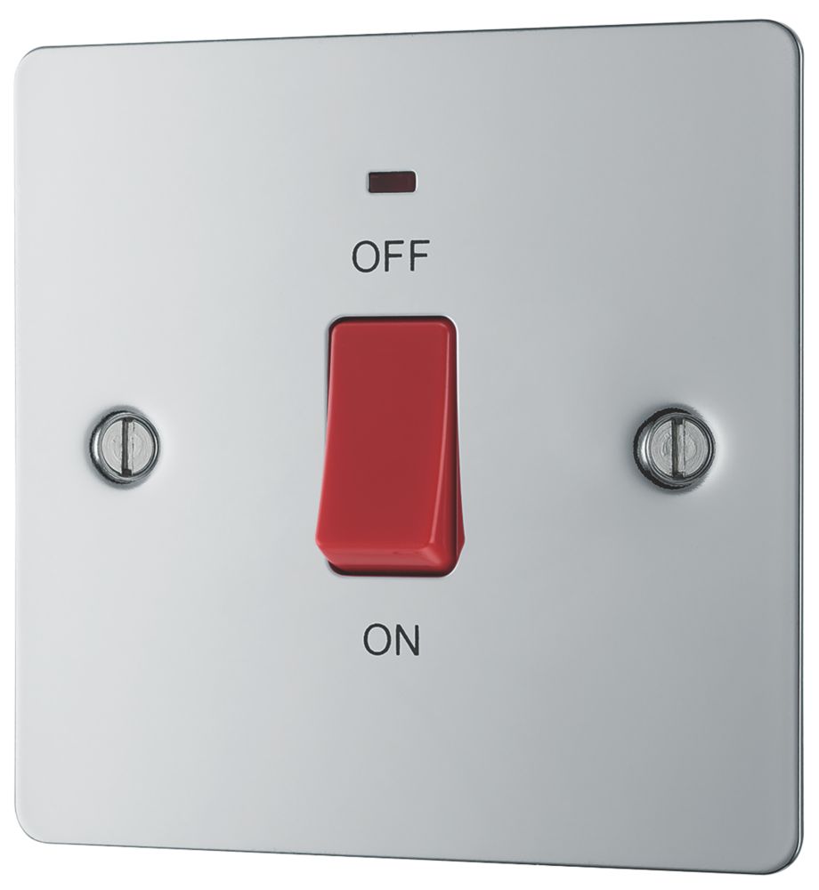 LAP 45A 1-Gang DP Cooker Switch Polished Chrome with LED | Switches ...