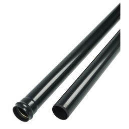 FloPlast  Push-Fit Single Socket Soil Pipe Black 110mm x 1m