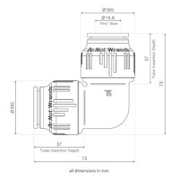 Flomasta  Plastic Push-Fit Equal 90° Elbow 22mm