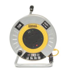 Stanley 13A 4-Gang 25m  FatMax Cable Reel + 2.1A 2-Outlet Type A USB Charger 240V
