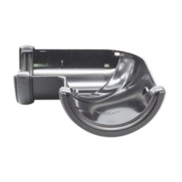 FloPlast Cast Iron Effect uPVC 90° Half Round Gutter Angle Black 112mm