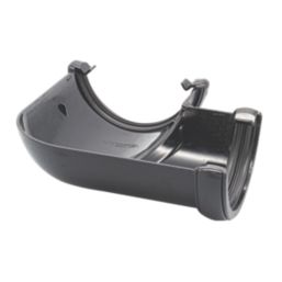 FloPlast Cast Iron Effect uPVC 90° Half Round Gutter Angle Black 112mm