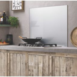 Splashback  Silver Metallic Self-Adhesive Splashback 900mm x 750mm x 6mm