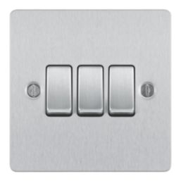 LAP  20A 16AX 3-Gang 2-Way Light Switch  Brushed Stainless Steel