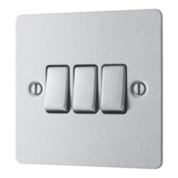 LAP  20A 16AX 3-Gang 2-Way Light Switch  Brushed Stainless Steel