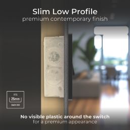 British General Evolve 20A 16AX 1-Gang Intermediate Light Switch Blue with Black Inserts