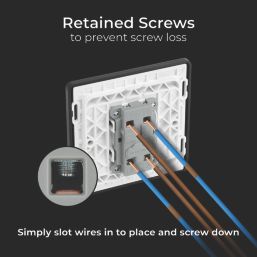 British General Evolve 20A 16AX 1-Gang Intermediate Light Switch Blue with Black Inserts