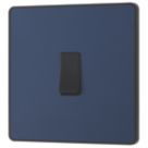 British General Evolve 20A 16AX 1-Gang Intermediate Light Switch Blue with Black Inserts