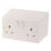 Essentials  13A 2-Gang SP Switched Plug Sockets White   5 Pack