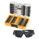DEWALT  6.35mm Hex Shank Mixed Screwdriver Bit Set & Safety Glasses 47 Pieces