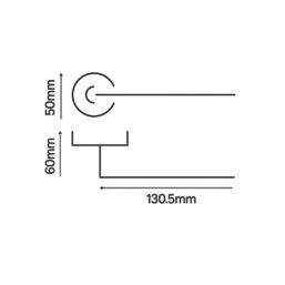 Smith & Locke Camber Fire Rated Lever on Rose Door Handles Pair Chrome / Brushed Nickel