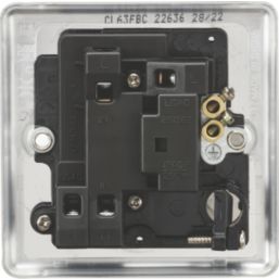 Knightsbridge  13A Switched Fused Spur & Flex Outlet with LED Brushed Chrome