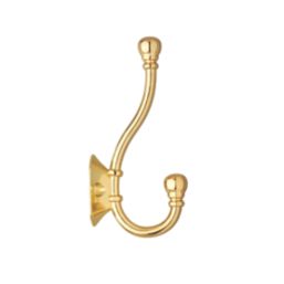 Decohooks Two Prong Ball End Hook Brass 130mm