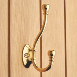 Decohooks Two Prong Ball End Hook Brass 130mm