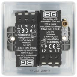 British General Nexus Metal 2-Gang 2-Way LED Dimmer Switch  Polished Chrome