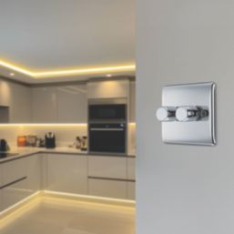 British General Nexus Metal 2-Gang 2-Way LED Dimmer Switch  Polished Chrome