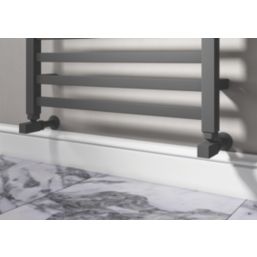 ETAL Swelt 15mm x 1/2" Anthracite Angled Designer Manual Radiator Valve Head & Body  2 Pack