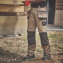 Site Kirksey Work Trousers Tan / Black 36" W 32" L