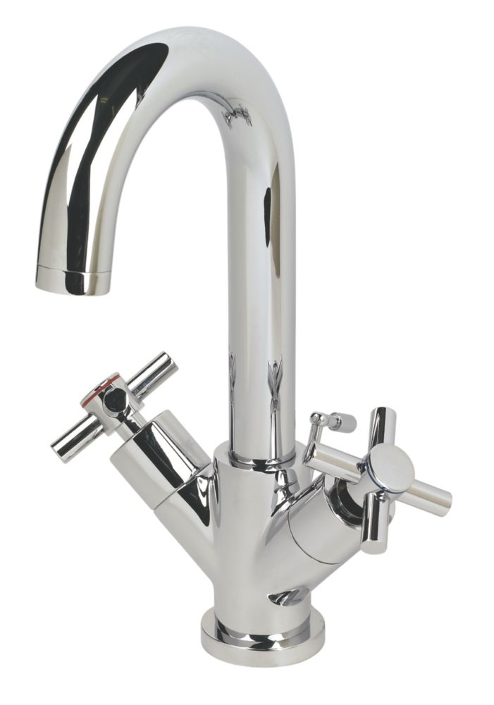 Swirl Minimalist Bathroom Basin Mono Mixer Tap with PopUp Waste Chrome