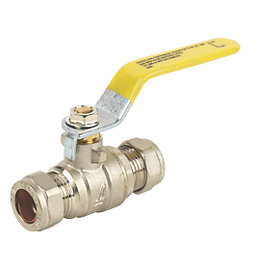 Compression Full Bore 15mm Ball Valve with Yellow Handle