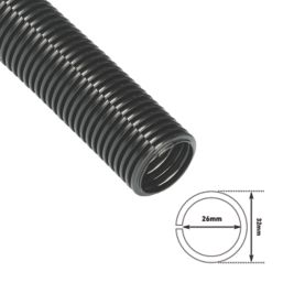 D-Line 26mm Black Pre-Split Cable Tidy Tube 1.1m