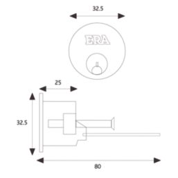 ERA  Replacement Rim Cylinder Polished Chrome 33mm