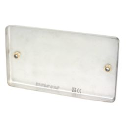 Hager Sollysta WRP2BS 2-Gang Blanking Plate Brushed Stainless Steel