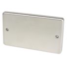 Hager Sollysta WRP2BS 2-Gang Blanking Plate Brushed Stainless Steel