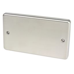 Hager Sollysta WRP2BS 2-Gang Blanking Plate Brushed Stainless Steel