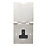 Contactum 3344BSB 13A 1-Gang Unswitched Floor Socket Brushed Steel with Black Inserts
