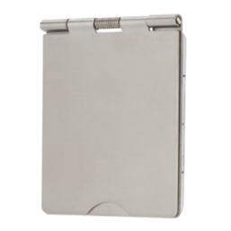 Contactum 3344BSB 13A 1-Gang Unswitched Floor Socket Brushed Steel with Black Inserts