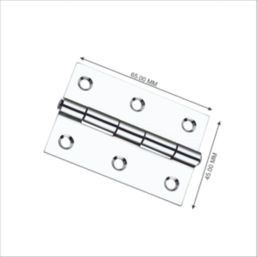 Smith & Locke Polished Chrome  Door Hinge 65mm x 45mm 2 Pack
