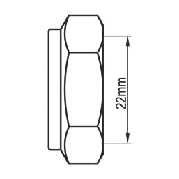 Flomasta  Brass Compression Blanking Nut 22mm
