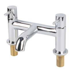 Swirl Ola Chrome 132mm Deck Mounted Lever 2 Tap Holes Bath Mixer Tap