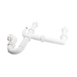 FloPlast Double Bowl Sink Trap Kit White 40mm