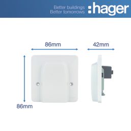 Hager Sollysta WMP50FO 45A Unswitched Flex Outlet  White