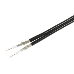 Labgear RG6 Black 2-Core Round Coaxial Cable 25m Coil